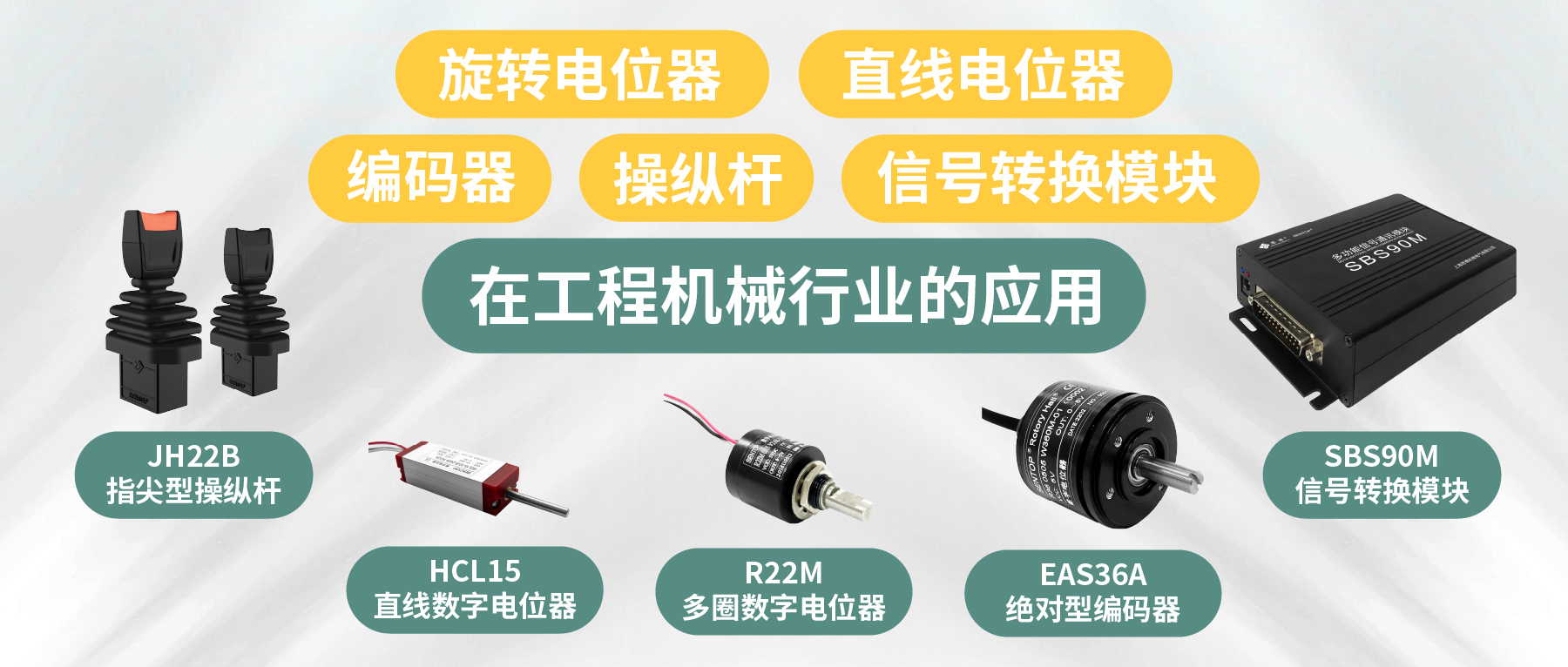 工程机械核心部件选型指南：从电位器、编码器、操纵杆到信号转换一网打尽！